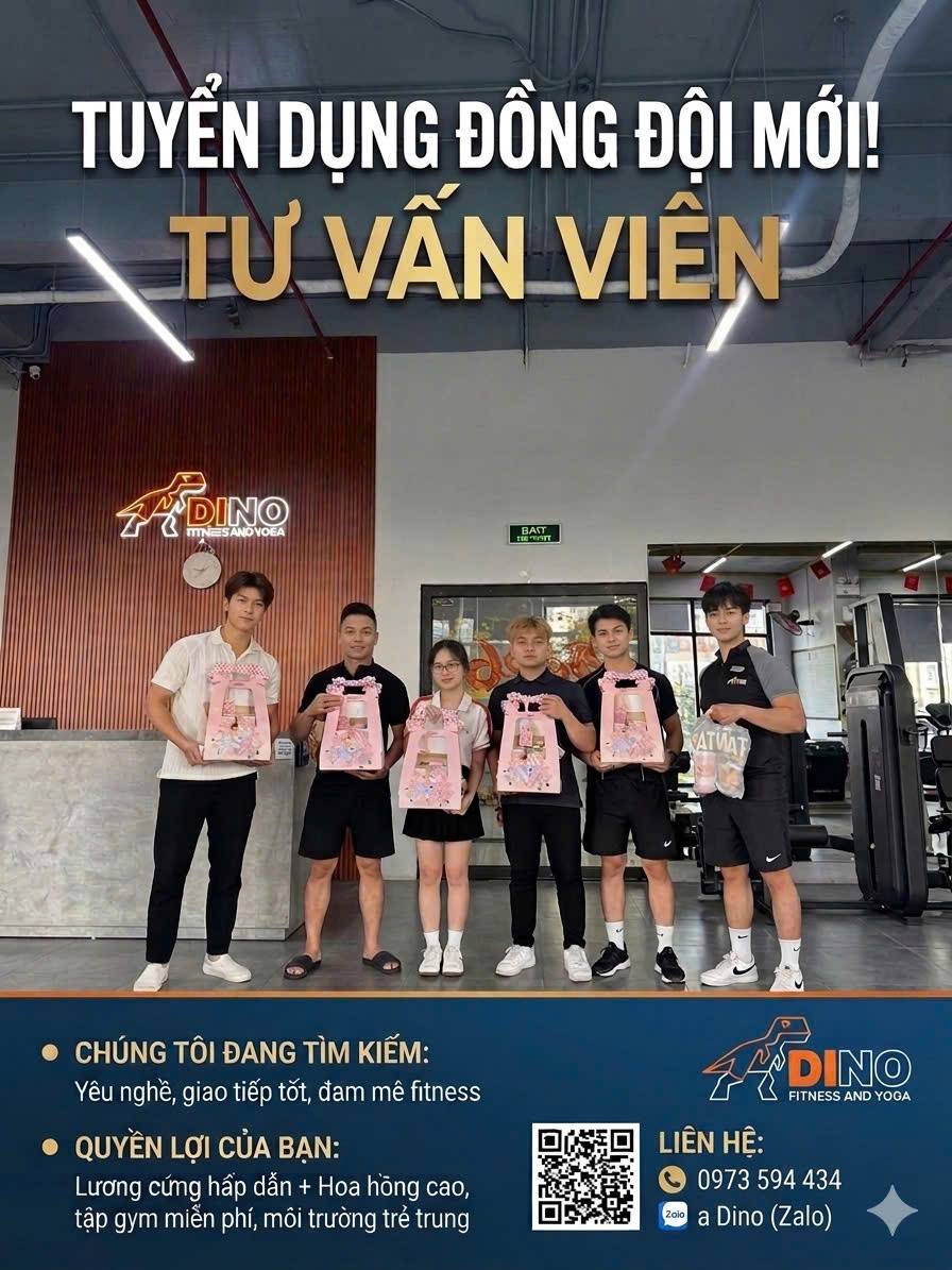 Dino Fitness Tuyển Tư Vấn Viên Gym